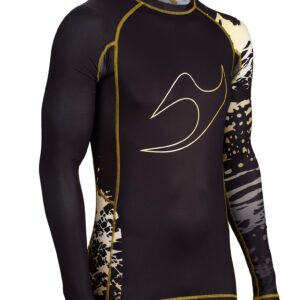 Rashguard DV4 langarm Schwarz/Gold